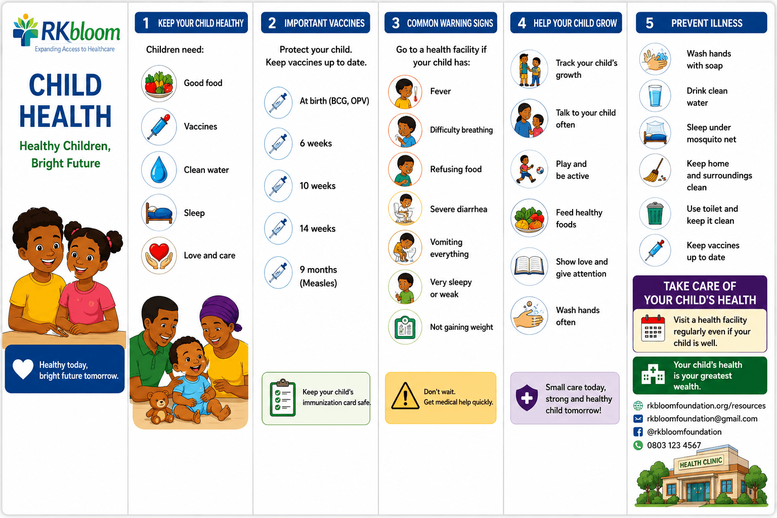 Child health pamphlet preview in English