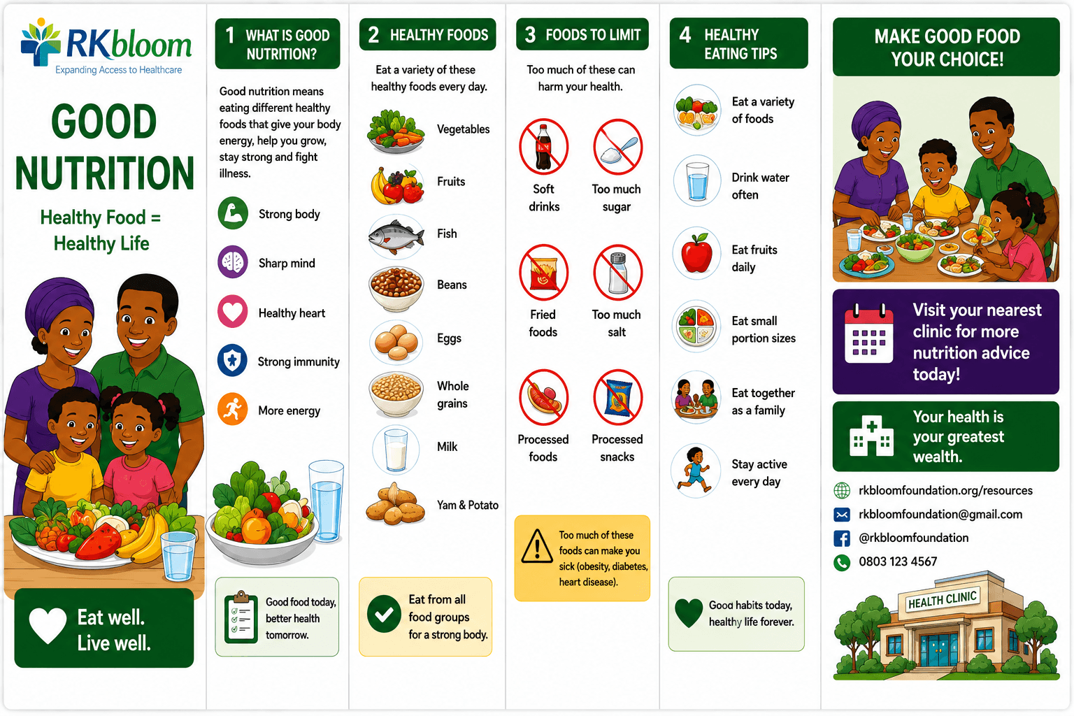 Nutrition pamphlet preview in English